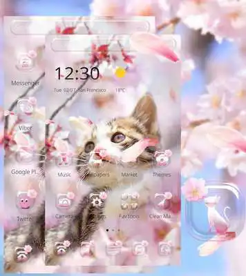 Play Sakura Kitty Theme Wallpaper