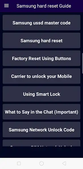 Play Samsung Hard Reset Guide  and enjoy Samsung Hard Reset Guide with UptoPlay