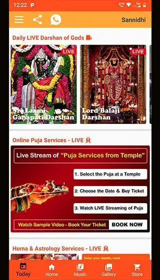 Play Sannidhi Lite: Online Puja, Bh  and enjoy Sannidhi Lite: Online Puja, Bh with UptoPlay