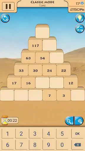 Play Sapphire Pyramid: Numbers Game as an online game Sapphire Pyramid: Numbers Game with UptoPlay