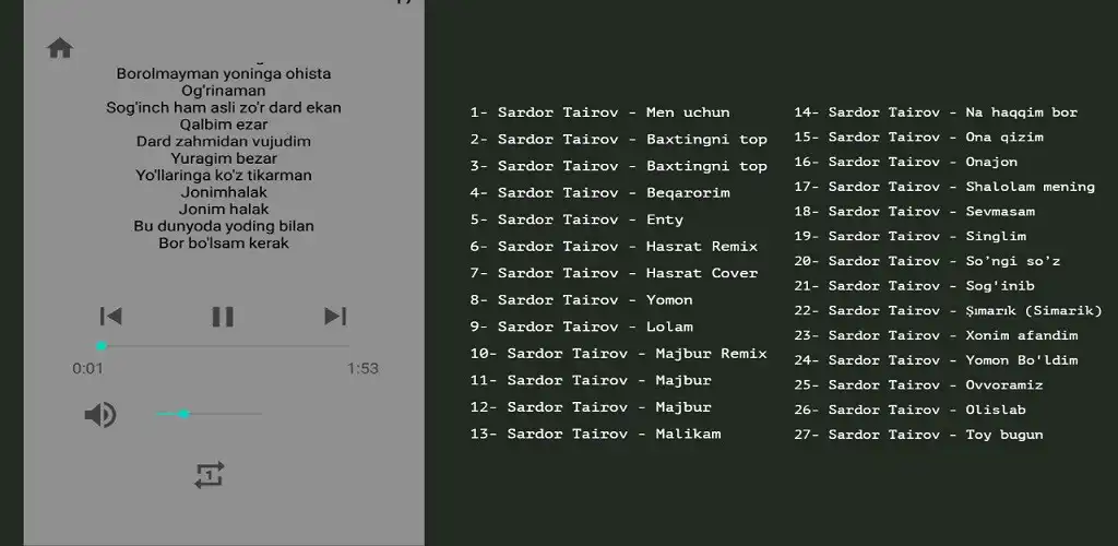 Play Sardor Tairov Qoshiqlari 2023  and enjoy Sardor Tairov Qoshiqlari 2023 with UptoPlay