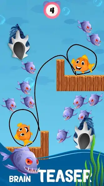 Play Save The Fish - Draw Line as an online game Save The Fish - Draw Line with UptoPlay
