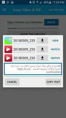 Play Save videos from twitter