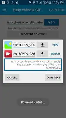 Play Save videos from twitter