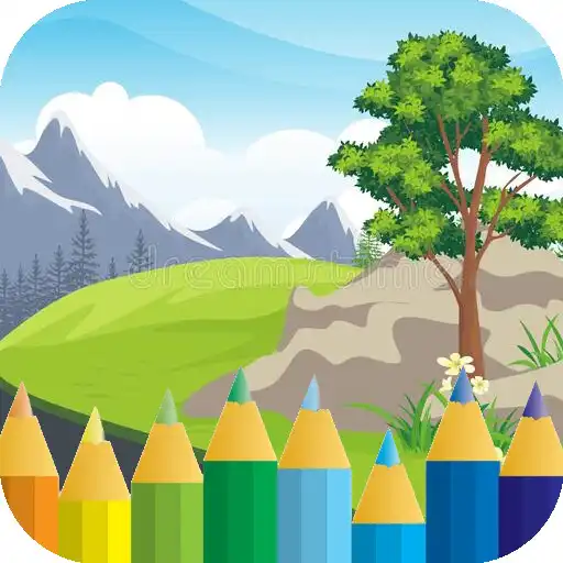 Play scenery coloring page APK