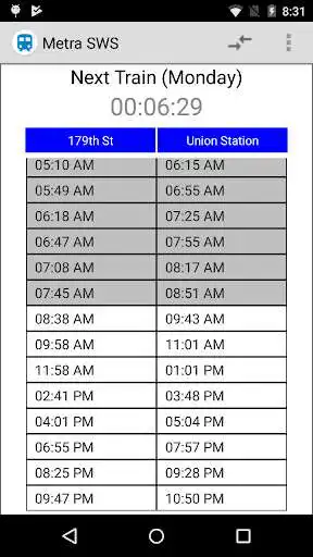 Play Schedule for Metra - SWS  and enjoy Schedule for Metra - SWS with UptoPlay
