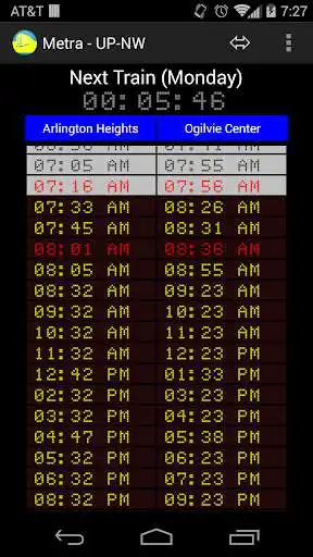Play APK Schedule for Metra - UP-NW  and enjoy Schedule for Metra - UP-NW with UptoPlay com.alexcmak.MetraHarvard