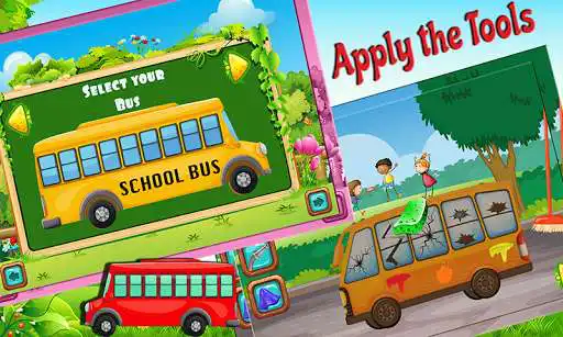 Play School Bus Repair Shop as an online game School Bus Repair Shop with UptoPlay