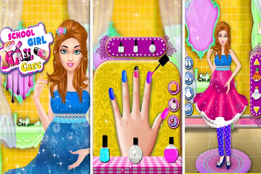 Play School Girl Nails Fashion Care  and enjoy School Girl Nails Fashion Care with UptoPlay