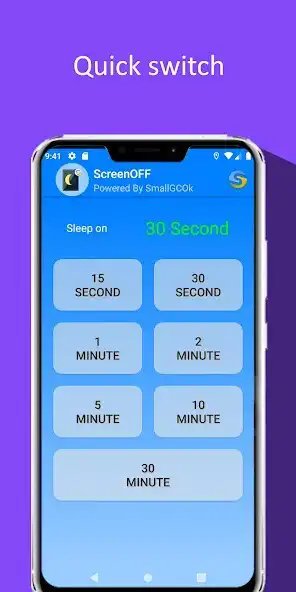 Play ScreenOFF (Fast change the time of Sleep) as an online game ScreenOFF (Fast change the time of Sleep) with UptoPlay