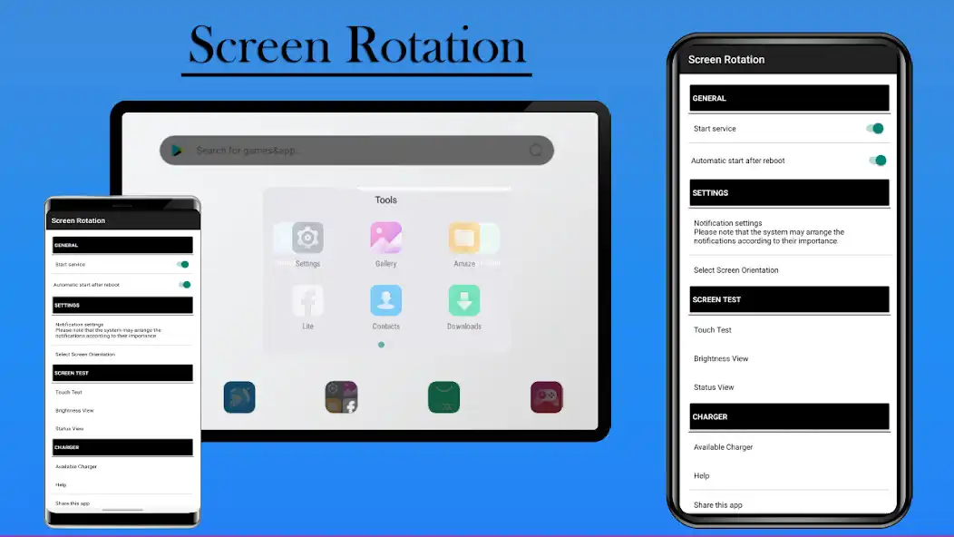 Screen Rotation For Android online game with UptoPlay