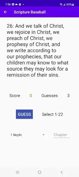 Play Scripture Baseball as an online game Scripture Baseball with UptoPlay