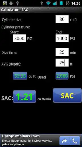 Play APK Scuba Diving calculator - SAC  and enjoy Scuba Diving calculator - SAC with UptoPlay kesser.Nurkowy_Kalkulator_SAC