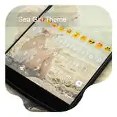 Free play online Sea Beach Girl -Emoji Keyboard APK