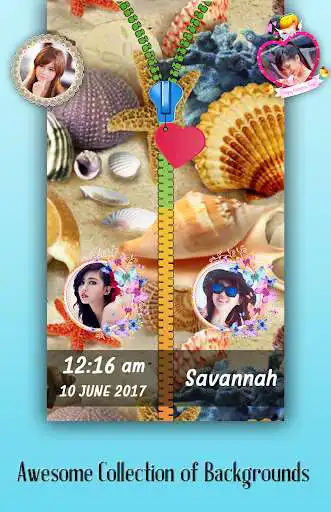 Play Seashell Zipper Lock Screen  and enjoy Seashell Zipper Lock Screen with UptoPlay