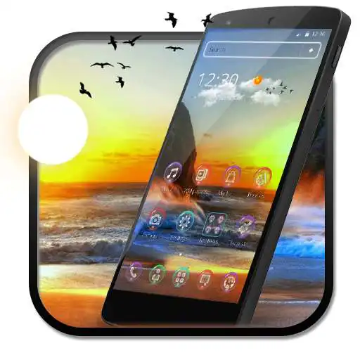 Run free android online Seaside Sun Rise Launcher APK