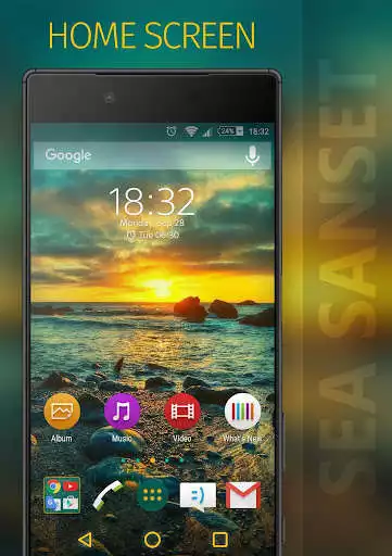 Play SEA SUNSET Xperia Theme  and enjoy SEA SUNSET Xperia Theme with UptoPlay