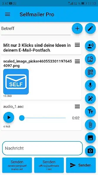 Play Selfmailer, Notizen per E-Mail as an online game Selfmailer, Notizen per E-Mail with UptoPlay