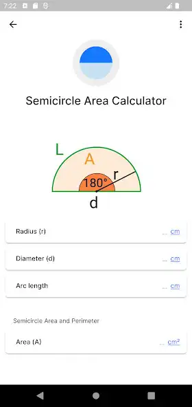 Play Semicircle Area Calculator  and enjoy Semicircle Area Calculator with UptoPlay