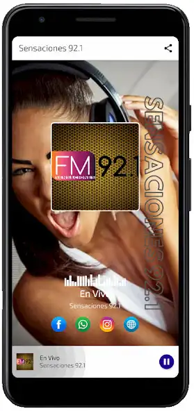 Play Sensaciones 92.1 Fm  and enjoy Sensaciones 92.1 Fm with UptoPlay