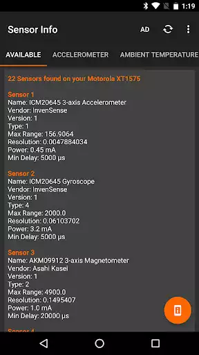 Play Sensor Info