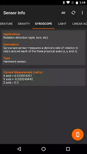 Play Sensor Info