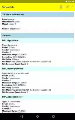 Play Sensor Info