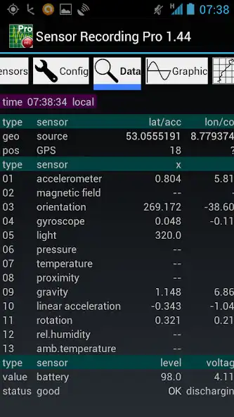 Play Sensor Recording Pro as an online game Sensor Recording Pro with UptoPlay