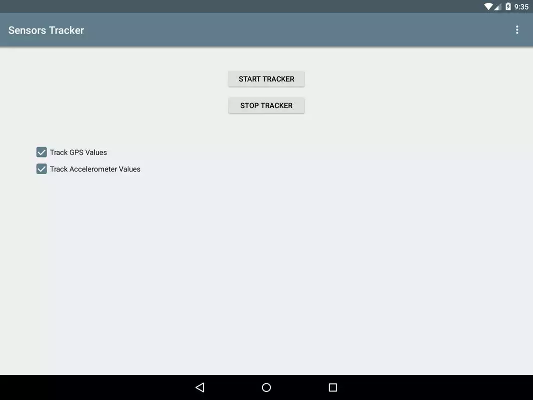 Play Sensors Tracker
