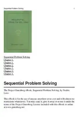 Play Sequential Problem Solving Play Sequential Problem Solving