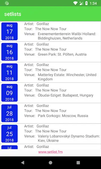 Play Setlists as an online game Setlists with UptoPlay