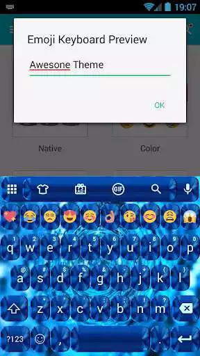 Play Shading Blue Emoji Keyboard