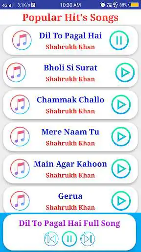 Play Shahrukh Khan All Songs  and enjoy Shahrukh Khan All Songs with UptoPlay