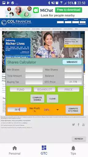 Play Shares Calculator as an online game Shares Calculator with UptoPlay