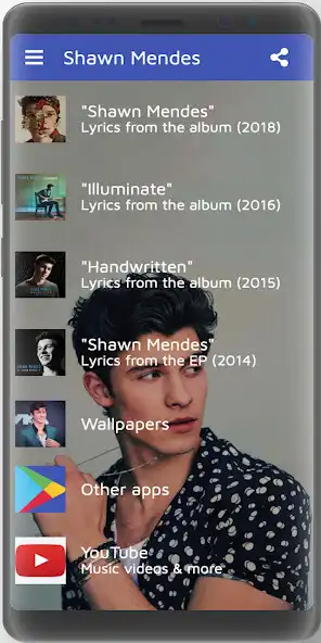 Play Shawn Mendes Lyrics/Wallpapers as an online game Shawn Mendes Lyrics/Wallpapers with UptoPlay