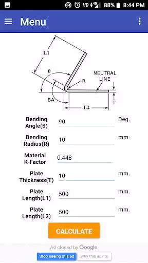 Play Sheet Bending Calculator