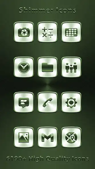 Play Shimmer Green Metallic Icons  and enjoy Shimmer Green Metallic Icons with UptoPlay