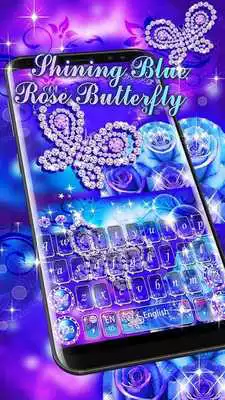Play Shining blue Rose Keyboard Theme