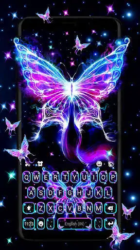 Play Shiny Neon Butterfly Keyboard Theme  and enjoy Shiny Neon Butterfly Keyboard Theme with UptoPlay