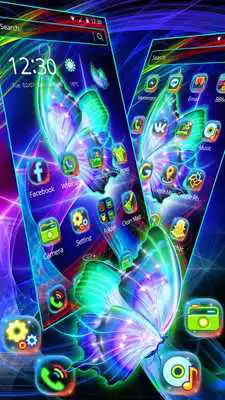 Play Shiny Neon Colorful Butterfly Theme