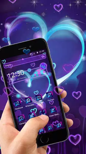 Play Shiny Neon Love Launcher