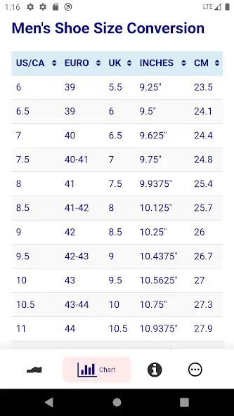 Play Shoe Size Converter  Chart as an online game Shoe Size Converter  Chart with UptoPlay