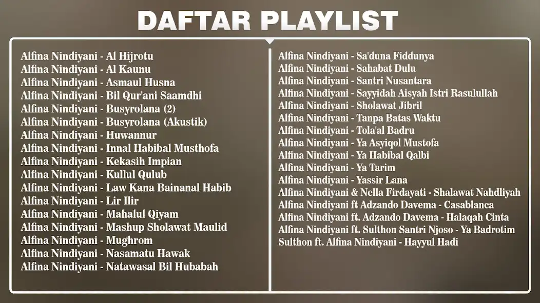 Play Sholawat Alfina Nindiyani Full and enjoy Sholawat Alfina Nindiyani Full with UptoPlay Play Sholawat Alfina Nindiyani Full and enjoy Sholawat Alfina Nindiyani Full with UptoPlay