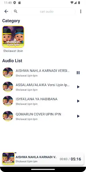 Play Sholawat versi Upin Ipin Mp3 as an online game Sholawat versi Upin Ipin Mp3 with UptoPlay