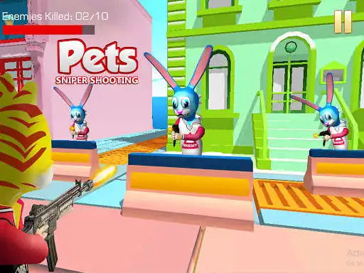 Play Shooting Pets Sniper - 3D Pixel Gun games for Kids as an online game Shooting Pets Sniper - 3D Pixel Gun games for Kids with UptoPlay