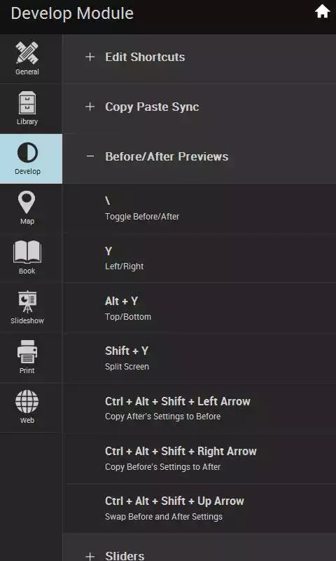 Play Shortcuts+ Lightroom
