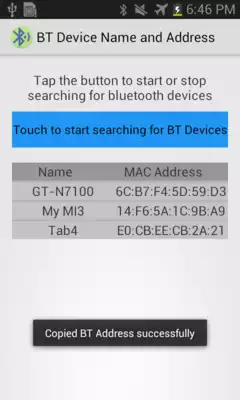 Play Show Bluetooth Name  Address