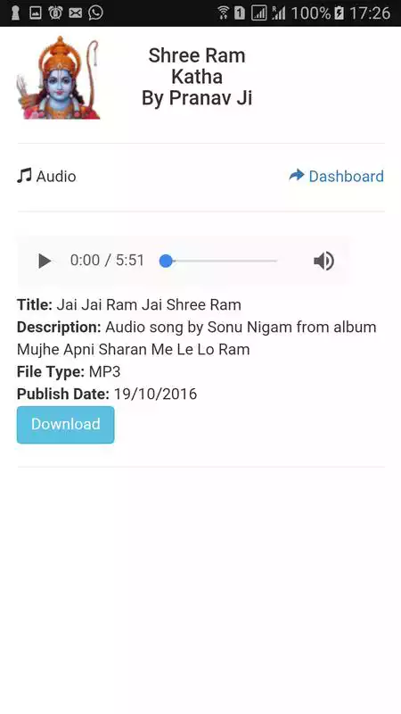 Play Shree Ram Katha By Pranav Ji