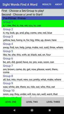 Play Sight Words - Find A Word