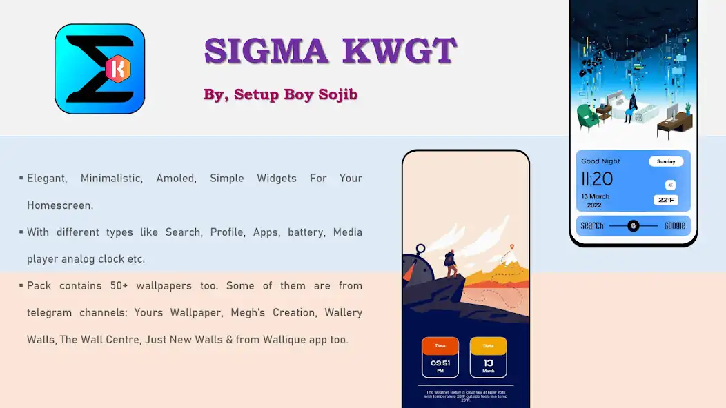 Play Sigma KWGT as an online game Sigma KWGT with UptoPlay